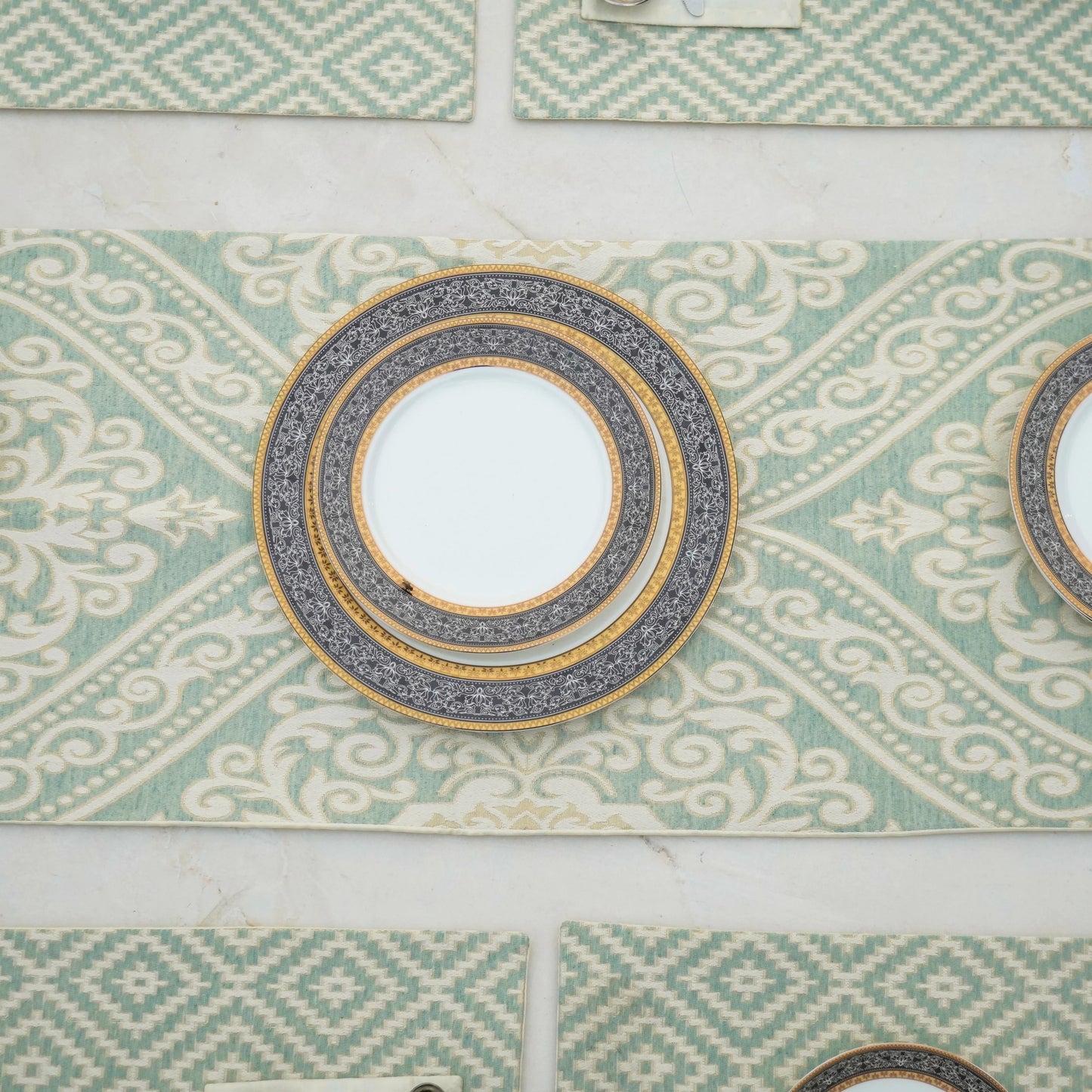 Tribal Luxe Mint Green Table Set