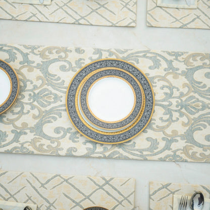 Imperial Brocade Grey Mist Table Set