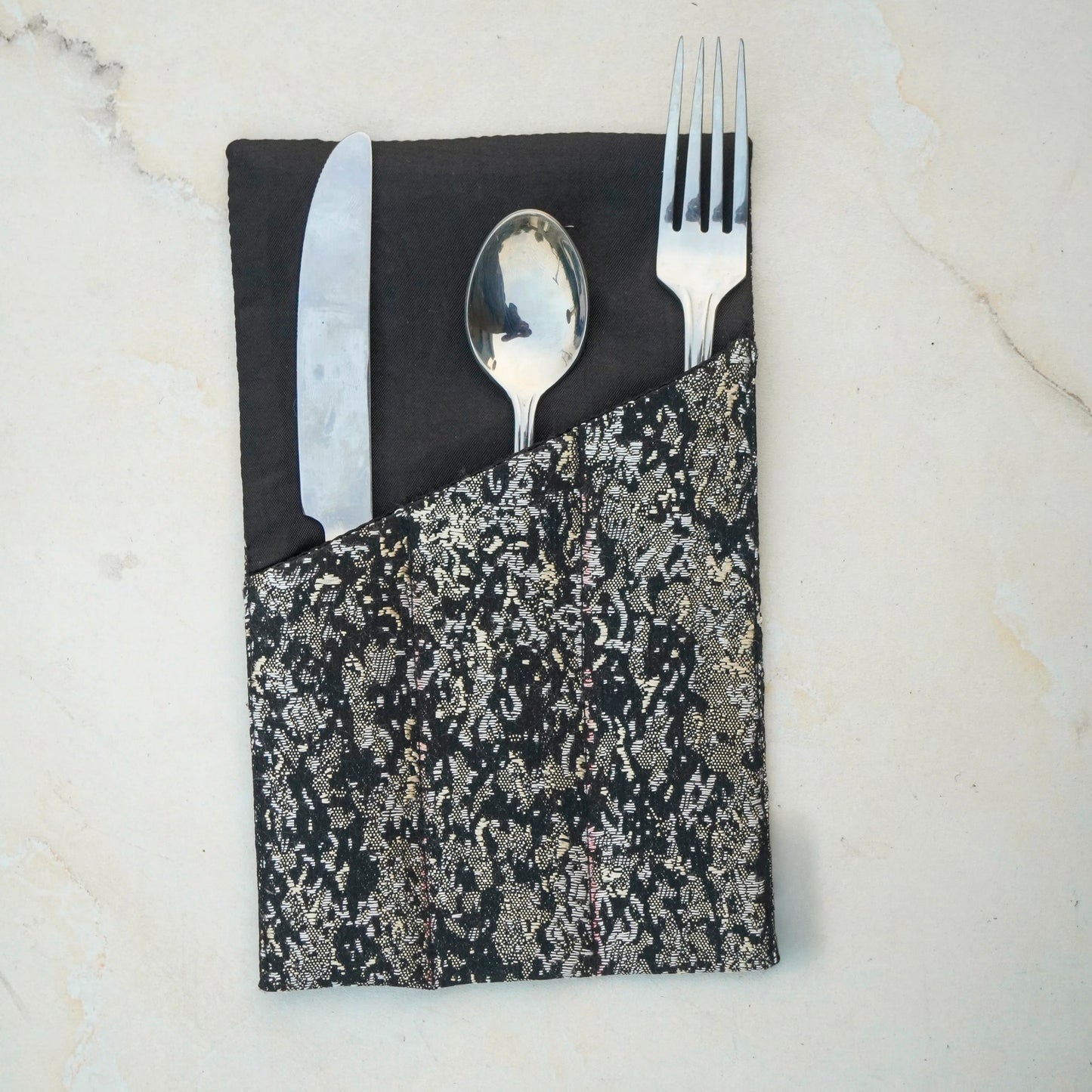 Majestic Tapestry Noir Black Table Set