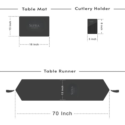 Majestic Tapestry Noir Black Table Set
